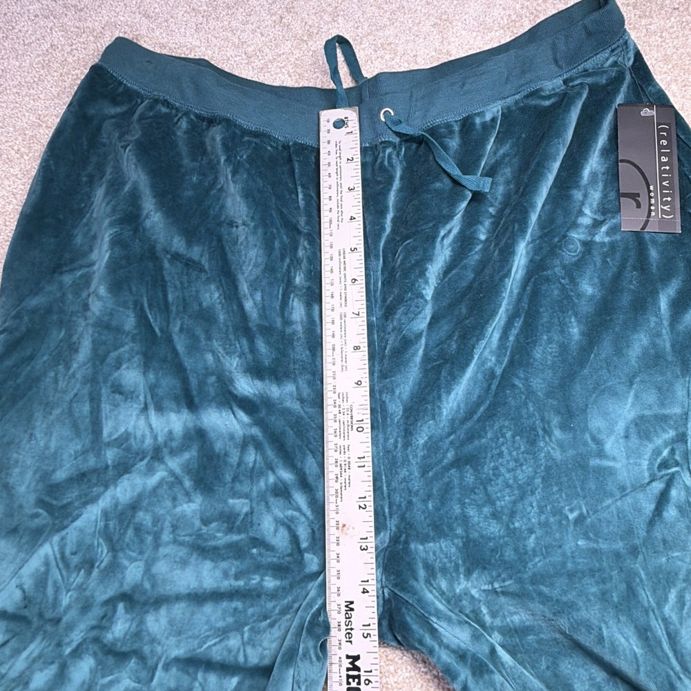 Relativity Velour Lounge Jogger Pants Womens 2X (FITS 36 X 29) Green Comfort NEW - Picture 10 of 12